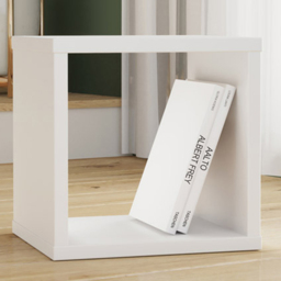 Florence Mauro Single Shelf White High Gloss Bookshelf
