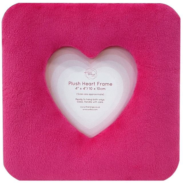 Bright Plush Heart Photo Frame Pink - image 1