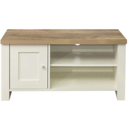 Highgate Single Door 2 Shelf Cream Oak Small TV Unit - thumbnail 3