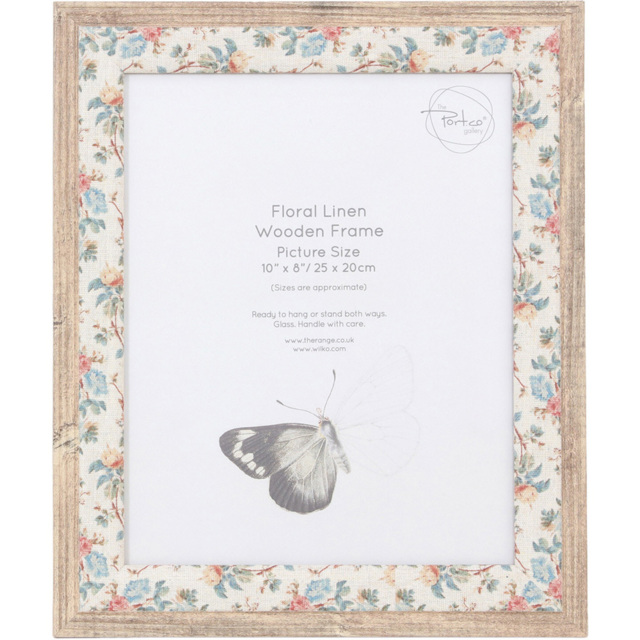 Floral Linen Wooden Frame - image 1