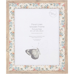 Floral Linen Wooden Frame