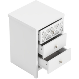 GFW Arianna 3 Drawer White Bedside Table - thumbnail 4