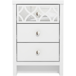 GFW Arianna 3 Drawer White Bedside Table - thumbnail 2