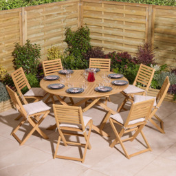 Rowlinson Ashdown 8 Seater Round Dining Set with Cushions - thumbnail 1
