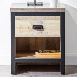 GFW Boston Oak Single Drawer Single Shelf Lamp Table