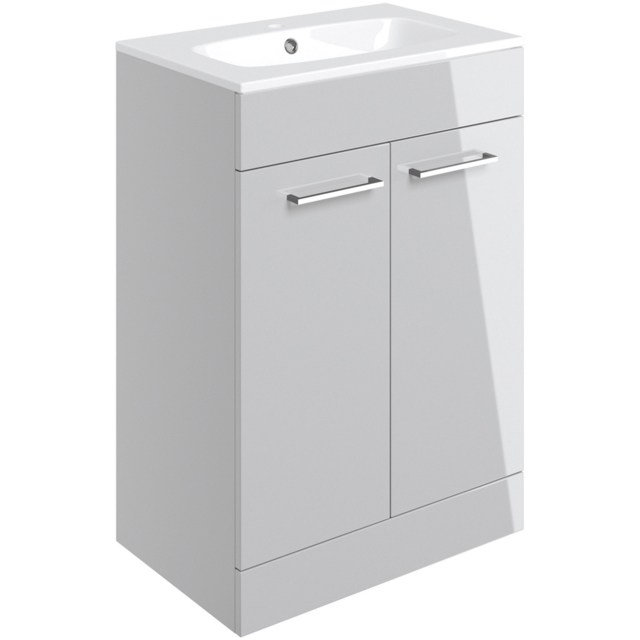 Bathstore Milford 2 Door Grey Floor Standing Basin Unit 610mm - image 1