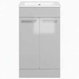 Bathstore Milford 2 Door Grey Floor Standing Basin Unit 610mm - thumbnail 4