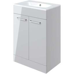 Bathstore Milford 2 Door Grey Floor Standing Basin Unit 610mm - thumbnail 3