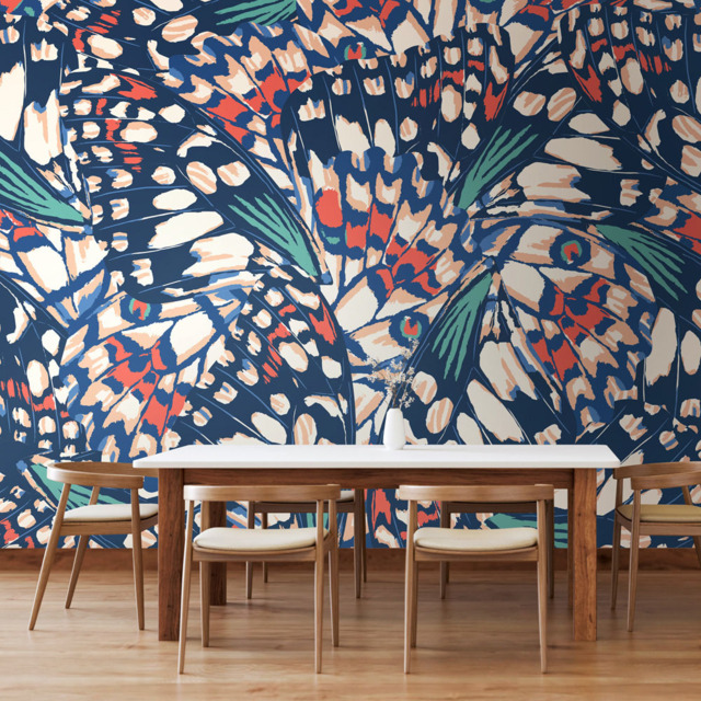 Origin Murals Butterfly Wings Blue Wall Mural - image 1