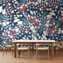 Origin Murals Butterfly Wings Blue Wall Mural - thumbnail 1