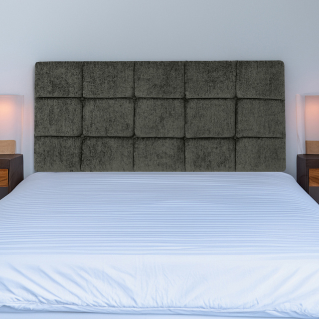 Bedmaster Pearl Small Double Charcoal Chenille Squared Headboard - image 1