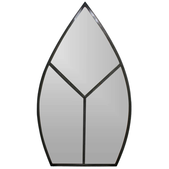 Ivyline Black Leaf Arch Outdoor Wall Mirror 90 x 50cm - image 1