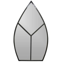 Ivyline Black Leaf Arch Outdoor Wall Mirror 90 x 50cm - thumbnail 1
