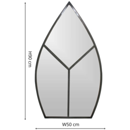Ivyline Black Leaf Arch Outdoor Wall Mirror 90 x 50cm - thumbnail 3