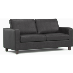 York Black Faux Leather 3 Seater Sofa - thumbnail 2