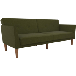 Novogratz Regal 3 Seater Green Linen Sofa Bed - thumbnail 2
