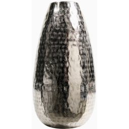 Antique Silver Hammered Metal Vase 40cm
