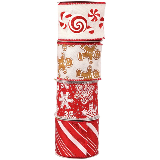 Single Candy Cane Lane Red and White Christmas Ribbon in Assorted styles - image 1