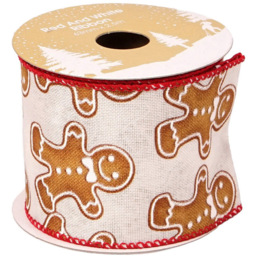 Single Candy Cane Lane Red and White Christmas Ribbon in Assorted styles - thumbnail 3