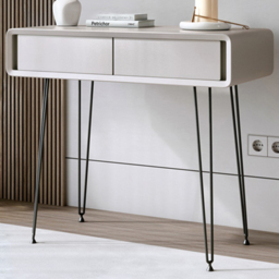 CARME Home Piper Mocha and Black 2 Drawers Dressing Table