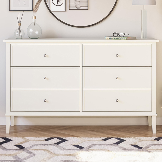 Dorel Franklin 6 Drawer Soft White Dresser - image 1
