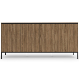 Loft24 Bari 4 Door Oak and Black Sideboard - thumbnail 3