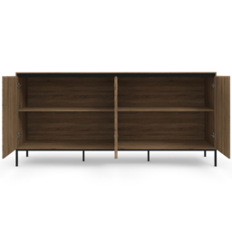Loft24 Bari 4 Door Oak and Black Sideboard - thumbnail 4