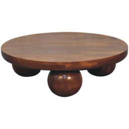 Artisan Furniture Brown Solid Wood Chestnut Central Ball Table - thumbnail 3