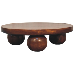 Artisan Furniture Brown Solid Wood Chestnut Central Ball Table - thumbnail 2