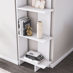 Decorotika Alis 5 Tier White Corner Bookcase - thumbnail 4