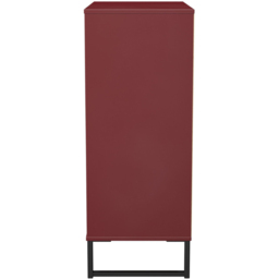 Crowndale Hong Kong 5 Drawer Red Matt Chest of Drawers Ready Assembled - thumbnail 4