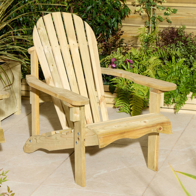 Rowlinson Lakeside Natural Softwood Adirondack Chair - image 1