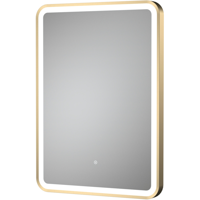 nuie Brushed Brass Framed LED Touch Sensor Mirror 700 x 500mm - image 1