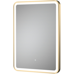 nuie Brushed Brass Framed LED Touch Sensor Mirror 700 x 500mm