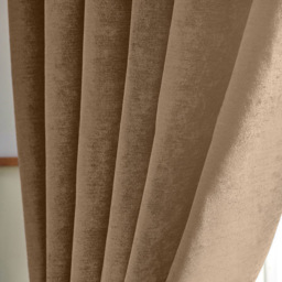 Alan Symonds Chenille Blackout Ring Top Eyelet Curtains Beige 229 x 183cm - thumbnail 3