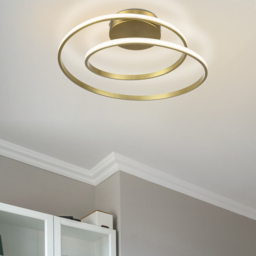 Cosylyte Alston Brushed Brass 2 Ring LED Flush Ceiling Light - thumbnail 2