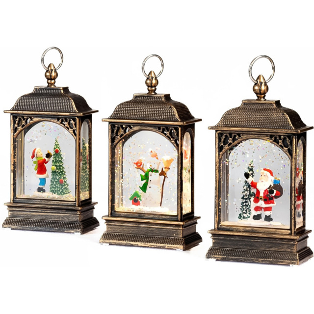 Marco Paul 3 Piece LED Christmas Snow Globe Lantern Set - image 1
