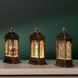 Marco Paul 3 Piece LED Christmas Snow Globe Lantern Set - thumbnail 3