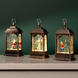 Marco Paul 3 Piece LED Christmas Snow Globe Lantern Set - thumbnail 2