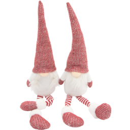 The Christmas Workshop Red Hanging Legs Gonk Decoration 45cm 2 Pack - thumbnail 1