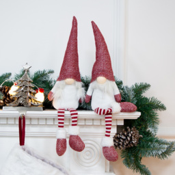 The Christmas Workshop Red Hanging Legs Gonk Decoration 45cm 2 Pack - thumbnail 2