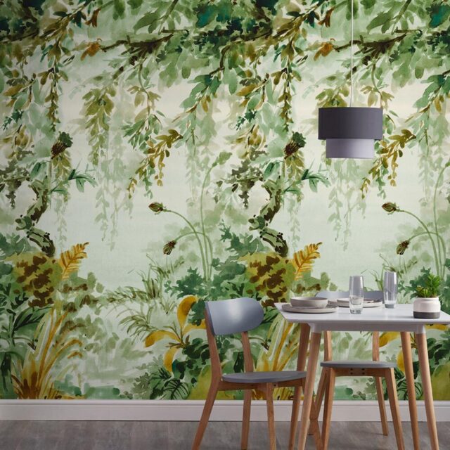 Grandeco Naive Jungle Green 3 Lane Wall Mural - image 1