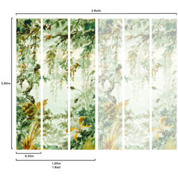 Grandeco Naive Jungle Green 3 Lane Wall Mural - thumbnail 4