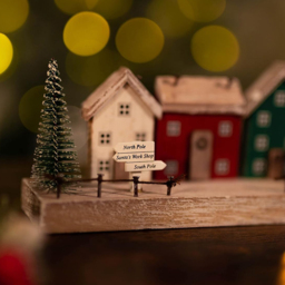 Marco Paul Wooden House and Trees Scene Christmas Decoration - thumbnail 3
