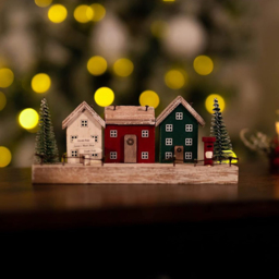 Marco Paul Wooden House and Trees Scene Christmas Decoration - thumbnail 2