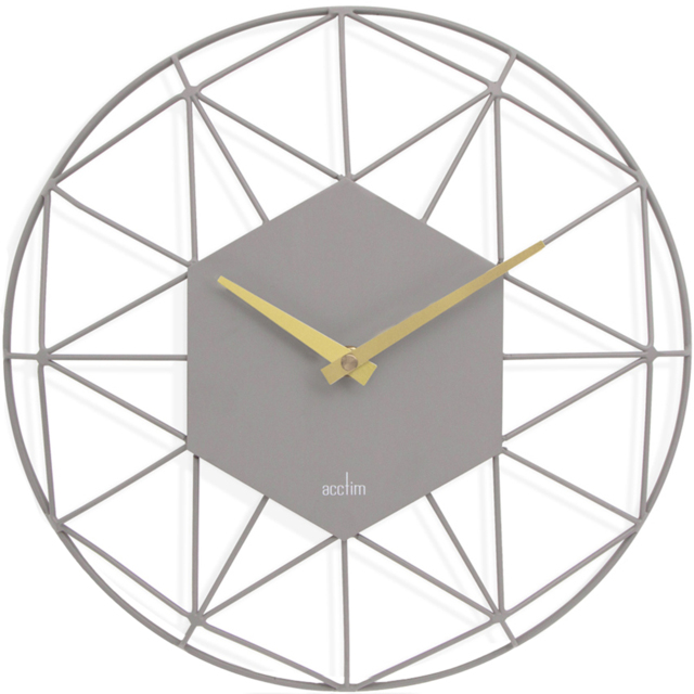 Acctim Alva Owl Grey Metal Wire Clock - image 1