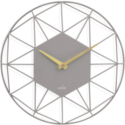 Acctim Alva Owl Grey Metal Wire Clock - thumbnail 1