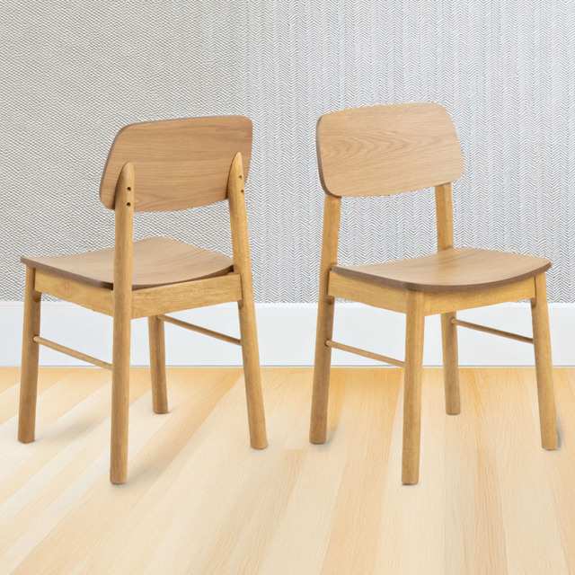 Florence Barlow Set of 2 Matt Oak Dining Chair - image 1