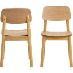 Florence Barlow Set of 2 Matt Oak Dining Chair - thumbnail 4