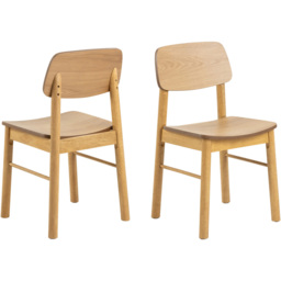 Florence Barlow Set of 2 Matt Oak Dining Chair - thumbnail 2